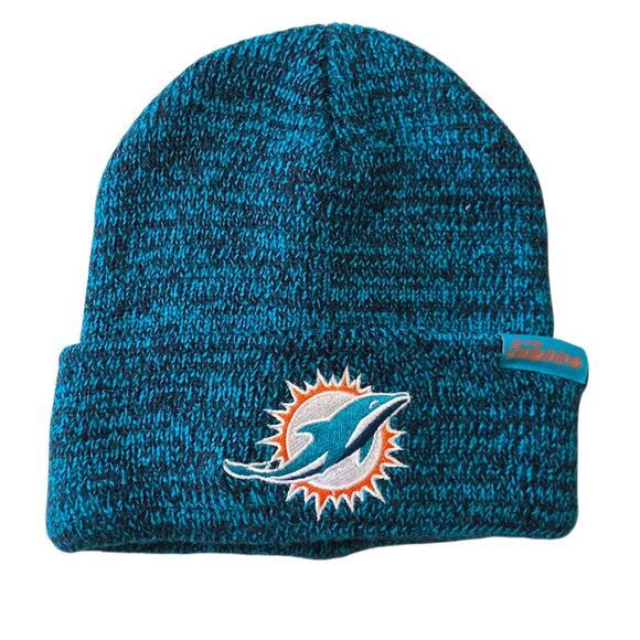 Miami Dolphins NFL Logo Beanie Teal Knit Hat One Size Fits Most NWOT - Picture 1 of 4
